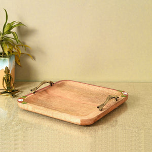 Brown - Pichhwai Iteha Quad Serving Tray (12x12x1)