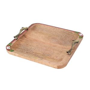 Brown - Pichhwai Iteha Quad Serving Tray (12x12x1)