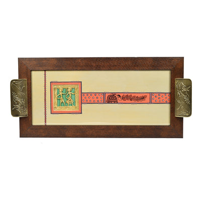 Beige - Aakriti Art Creations Wooden Rectangle Serving Tray