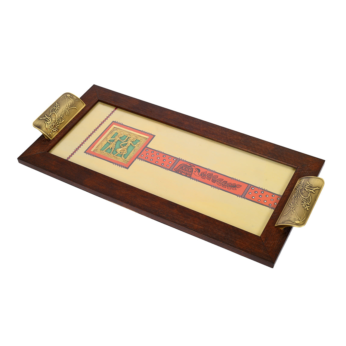 Beige - Aakriti Art Creations Wooden Rectangle Serving Tray