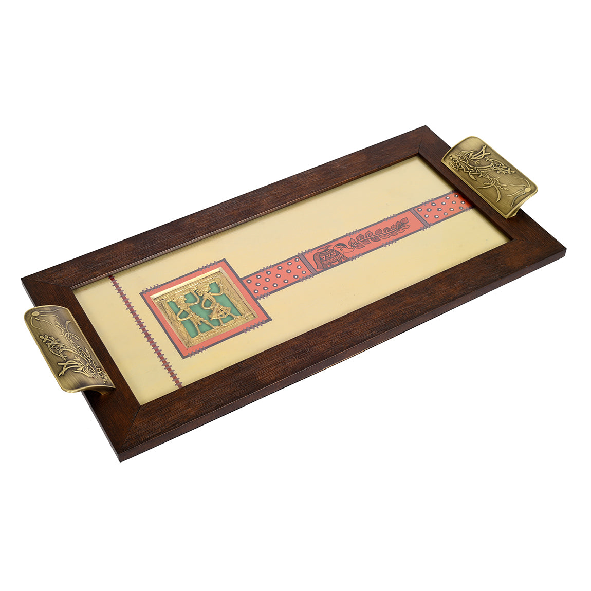 Beige - Aakriti Art Creations Wooden Rectangle Serving Tray