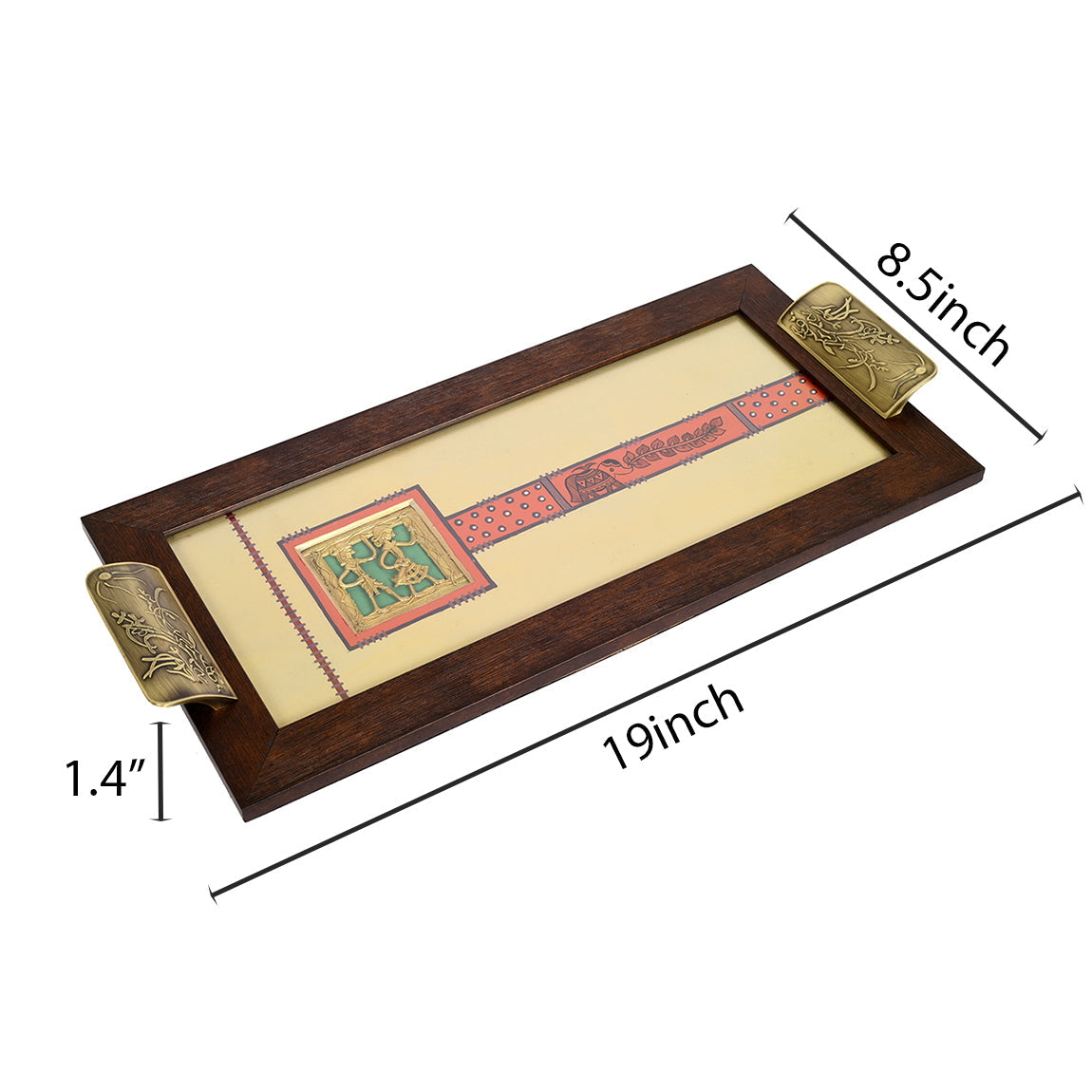 Beige - Aakriti Art Creations Wooden Rectangle Serving Tray