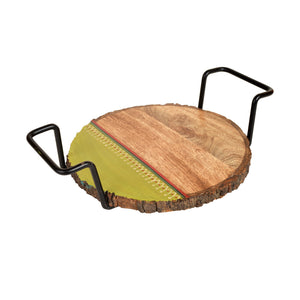 Brown - Pizza Server with Metal Handles (12x9x3)