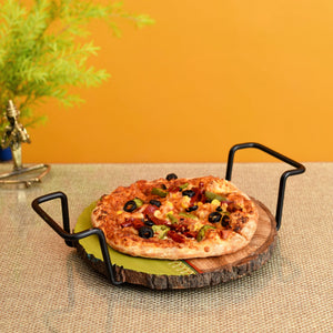 Brown - Pizza Server with Metal Handles (12x9x3)