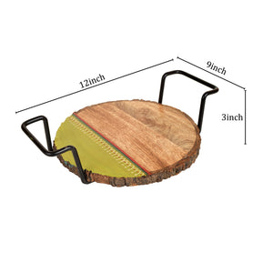 Brown - Pizza Server with Metal Handles (12x9x3)