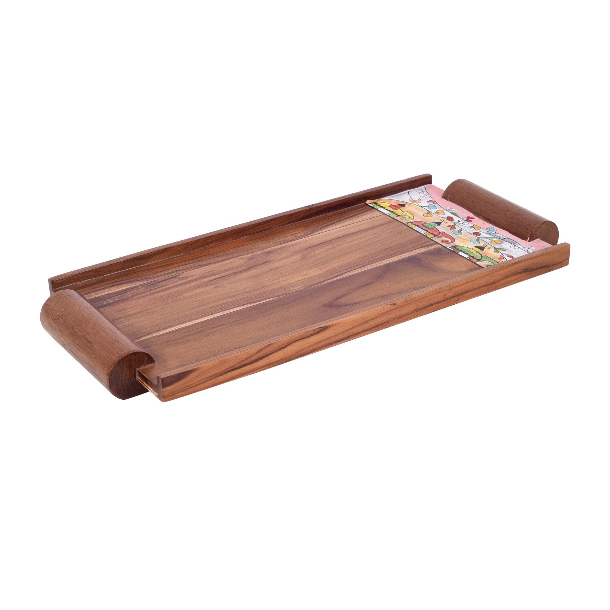 Brown - Exotic Elephants Handcrafted Serving Tray (16.5x7.5x1.5)