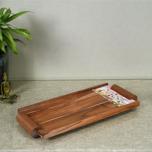 Brown - Exotic Elephants Handcrafted Serving Tray (16.5x7.5x1.5)