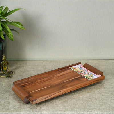Brown - Exotic Elephants Handcrafted Serving Tray (16.5x7.5x1.5)