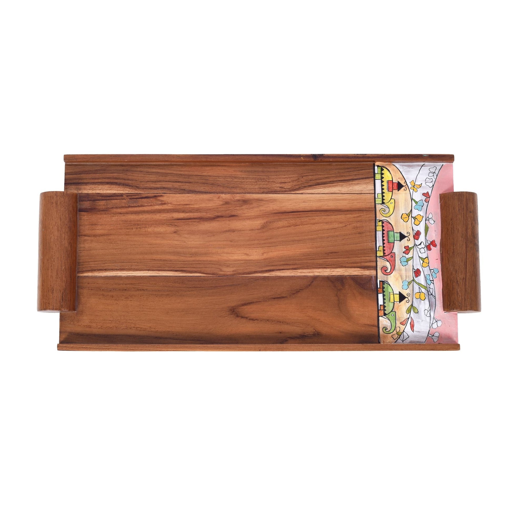 Brown - Exotic Elephants Handcrafted Serving Tray (16.5x7.5x1.5)