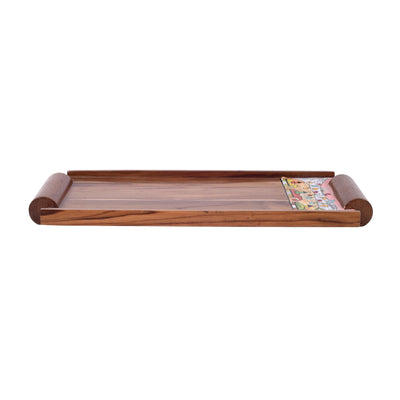 Brown - Exotic Elephants Handcrafted Serving Tray (16.5x7.5x1.5)