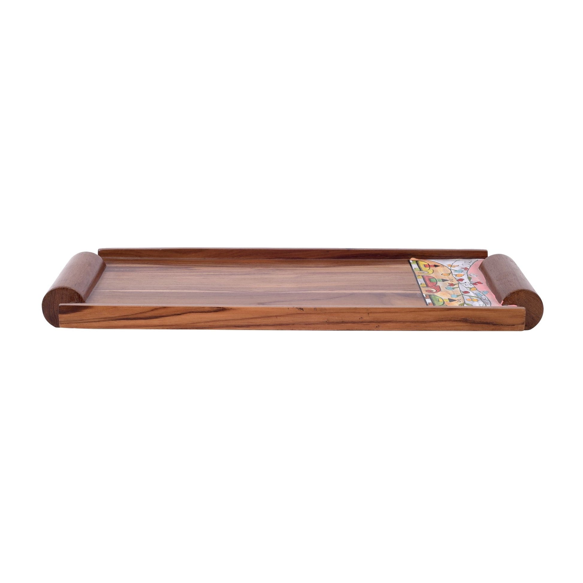 Brown - Exotic Elephants Handcrafted Serving Tray (16.5x7.5x1.5)