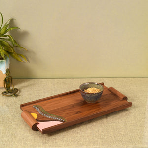Brown - Leaf Patterns Rectangular Serving Trays (16.5x7.5x1)