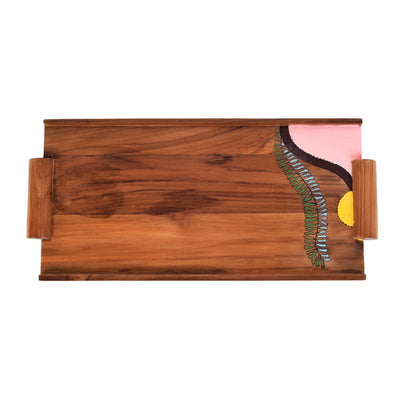 Brown - Leaf Patterns Rectangular Serving Trays (16.5x7.5x1)