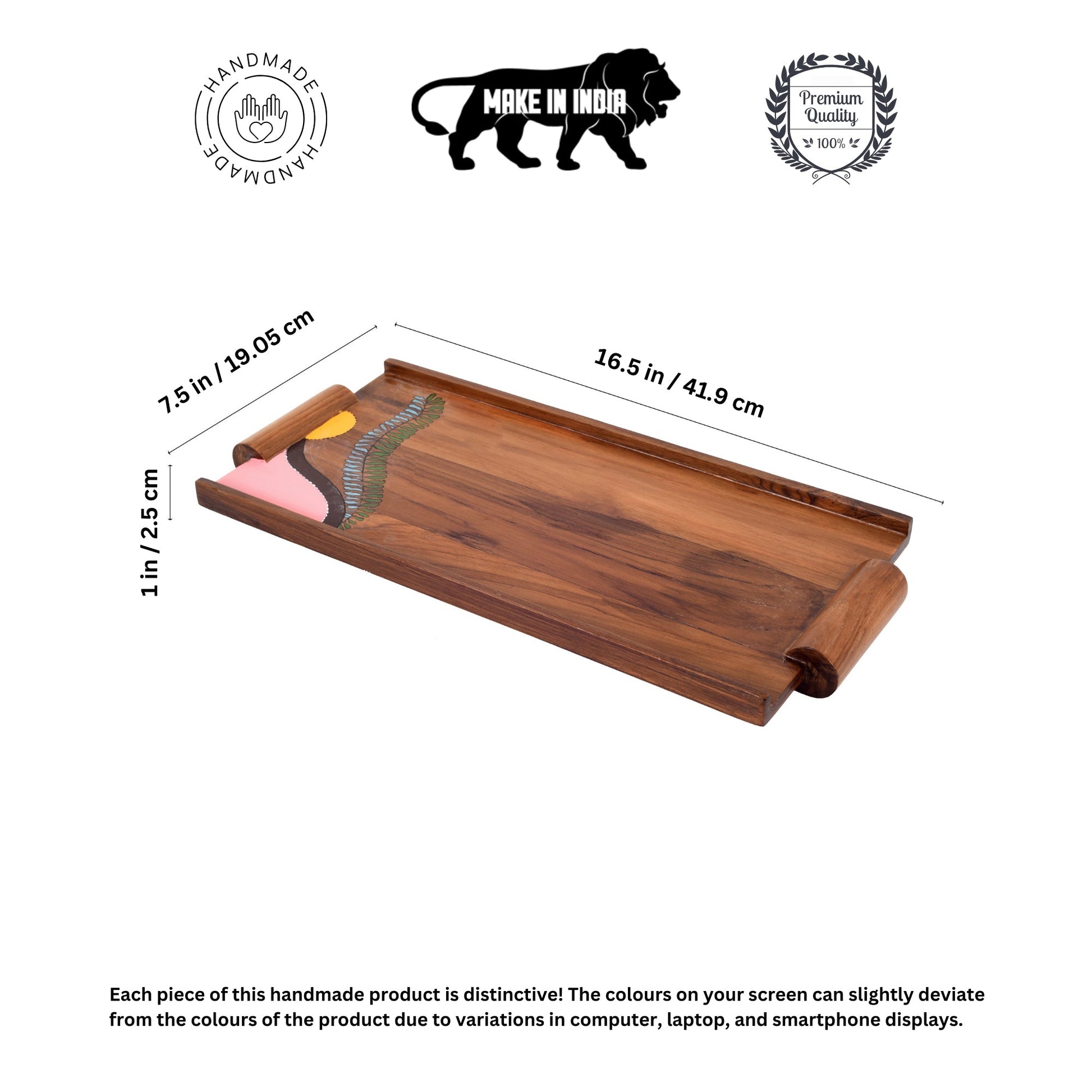 Brown - Leaf Patterns Rectangular Serving Trays (16.5x7.5x1)