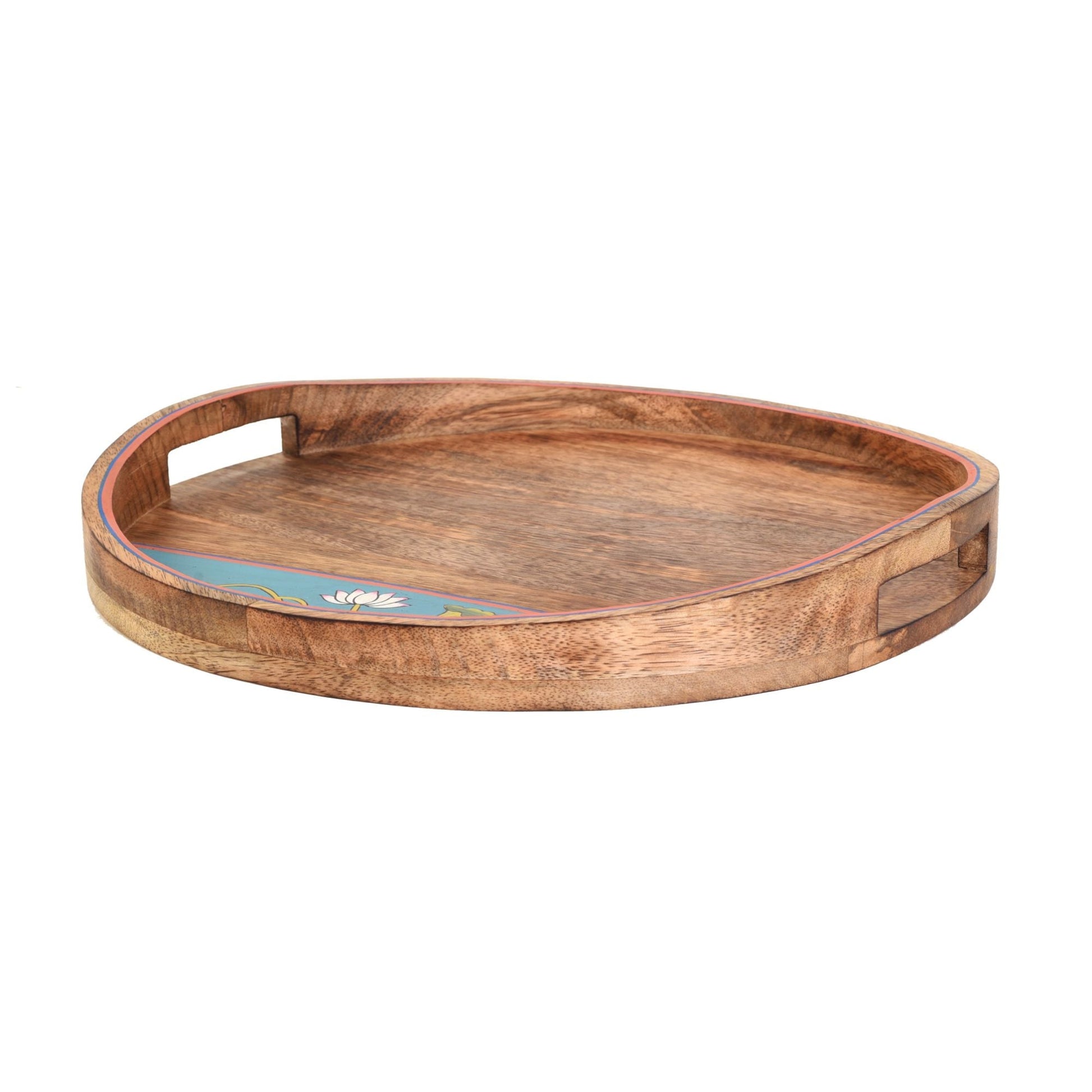 Brown - Pichhwai Leela Round Serving Tray (Set of 2)