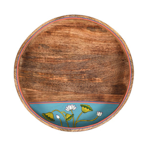 Brown - Pichhwai Leela Round Serving Tray (Set of 2)