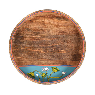Brown - Pichhwai Leela Round Serving Tray (Set of 2)
