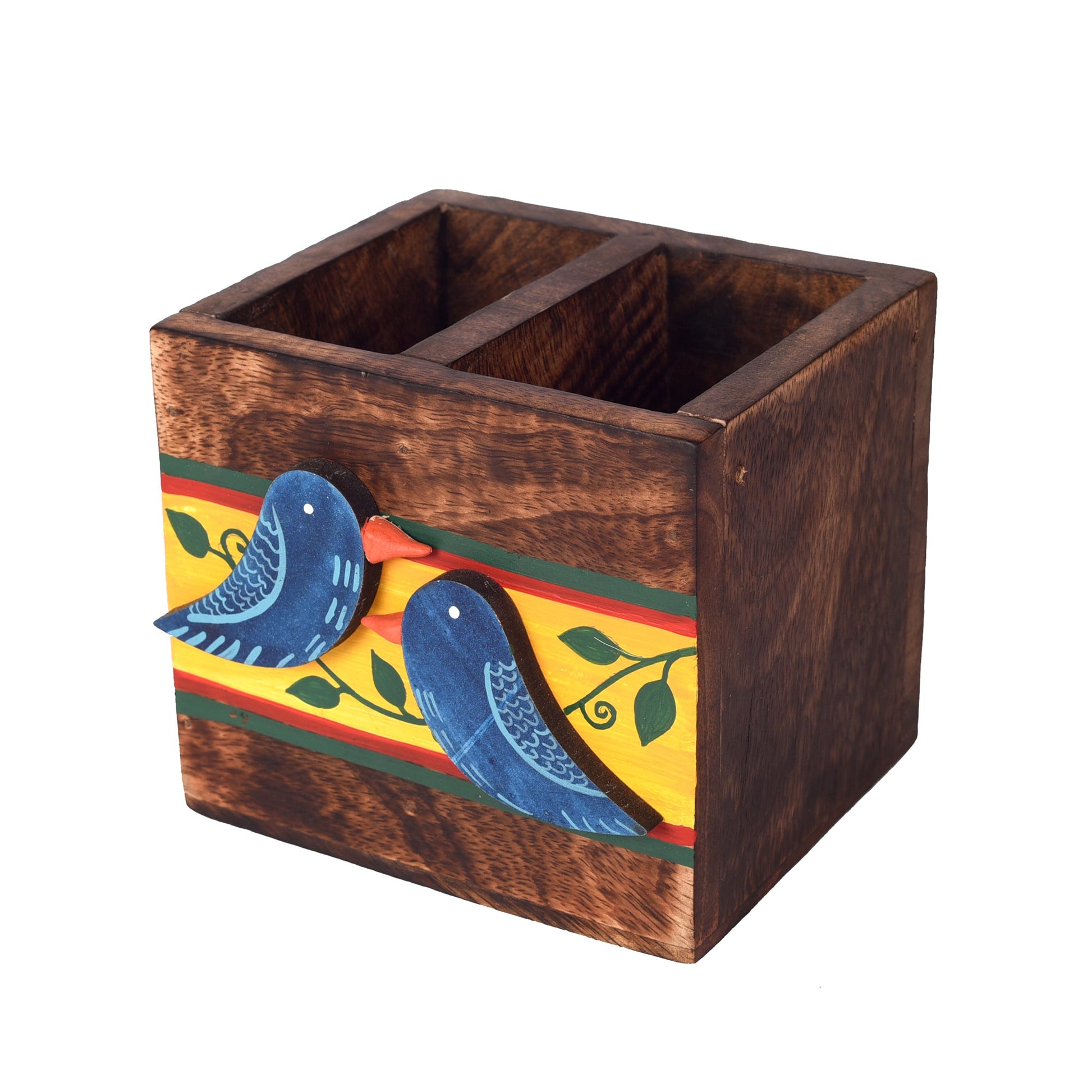 Brown - Love Birds Cutlery Holder Small (4.5x4x4)