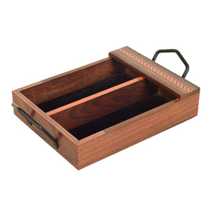 Brown - Mango Wood Handcrafted Cutlery Tray (12 x 7 in)