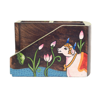 Brown - Pichhwai Dhenu Cutlery Storage Stand