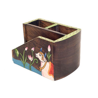 Brown - Pichhwai Dhenu Cutlery Storage Stand