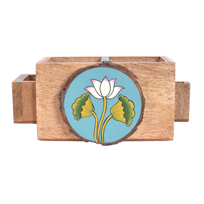 Beige - Pichhwai Iteeha Cutlery Holder Box