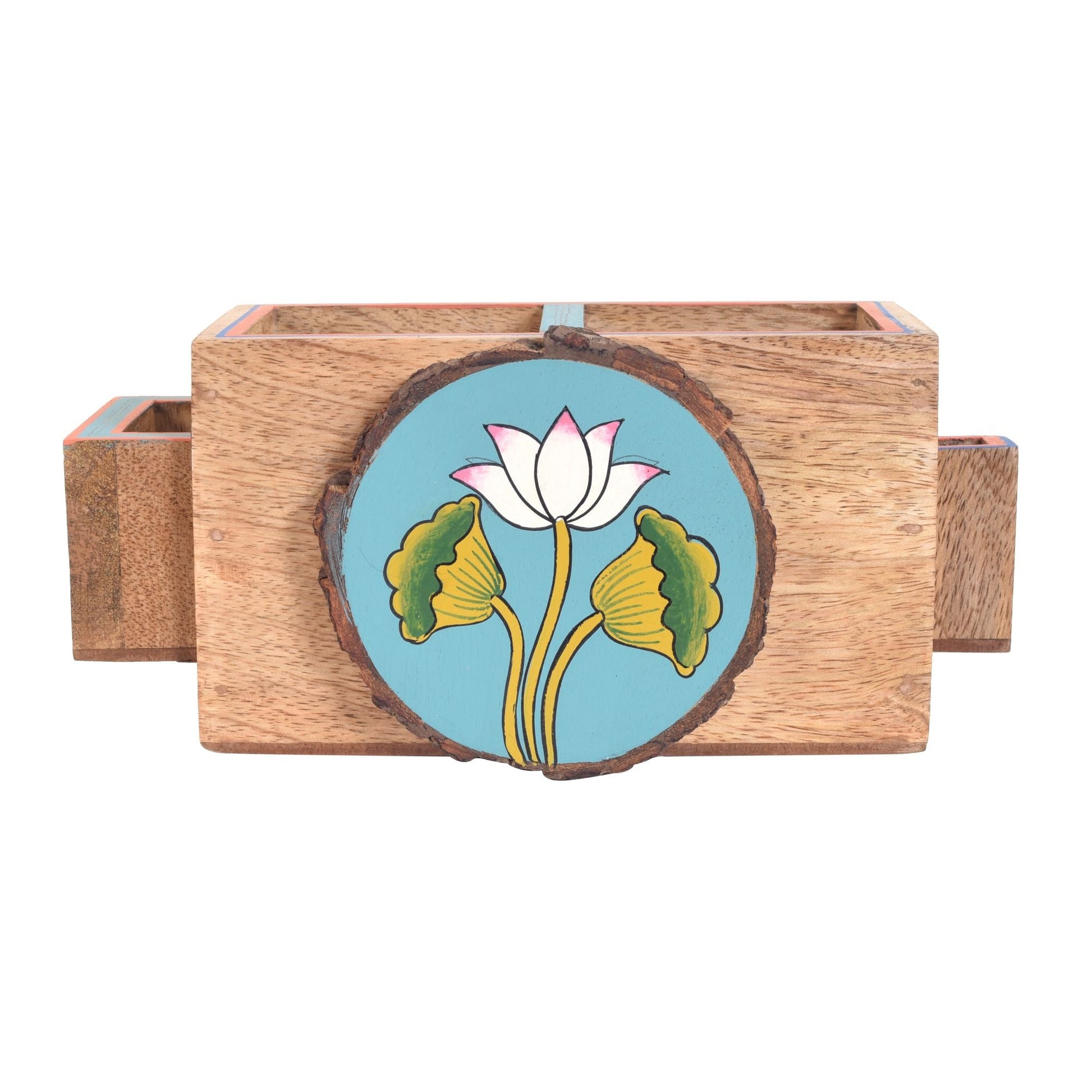 Beige - Pichhwai Iteeha Cutlery Holder Box