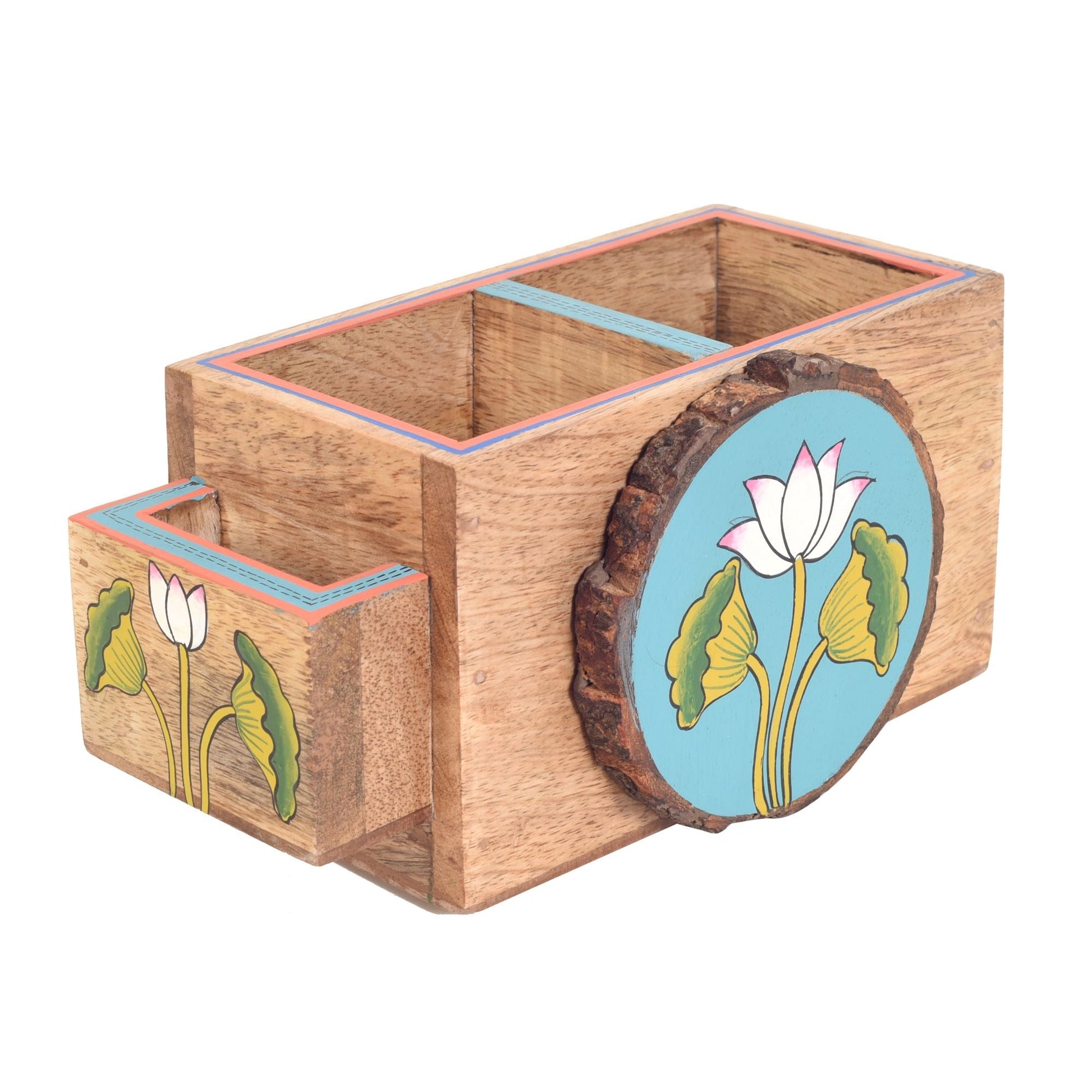 Beige - Pichhwai Iteeha Cutlery Holder Box