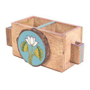 Beige - Pichhwai Iteeha Cutlery Holder Box