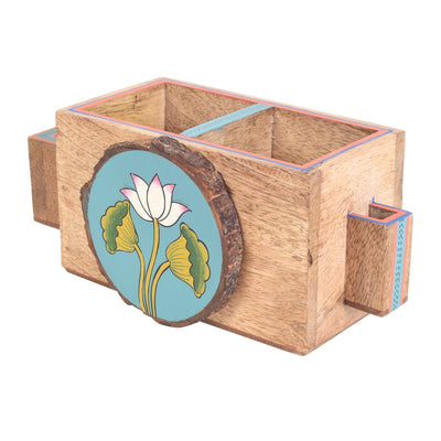 Beige - Pichhwai Iteeha Cutlery Holder Box