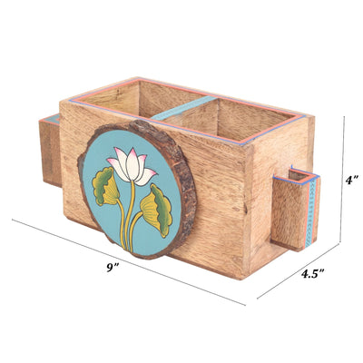 Beige - Pichhwai Iteeha Cutlery Holder Box
