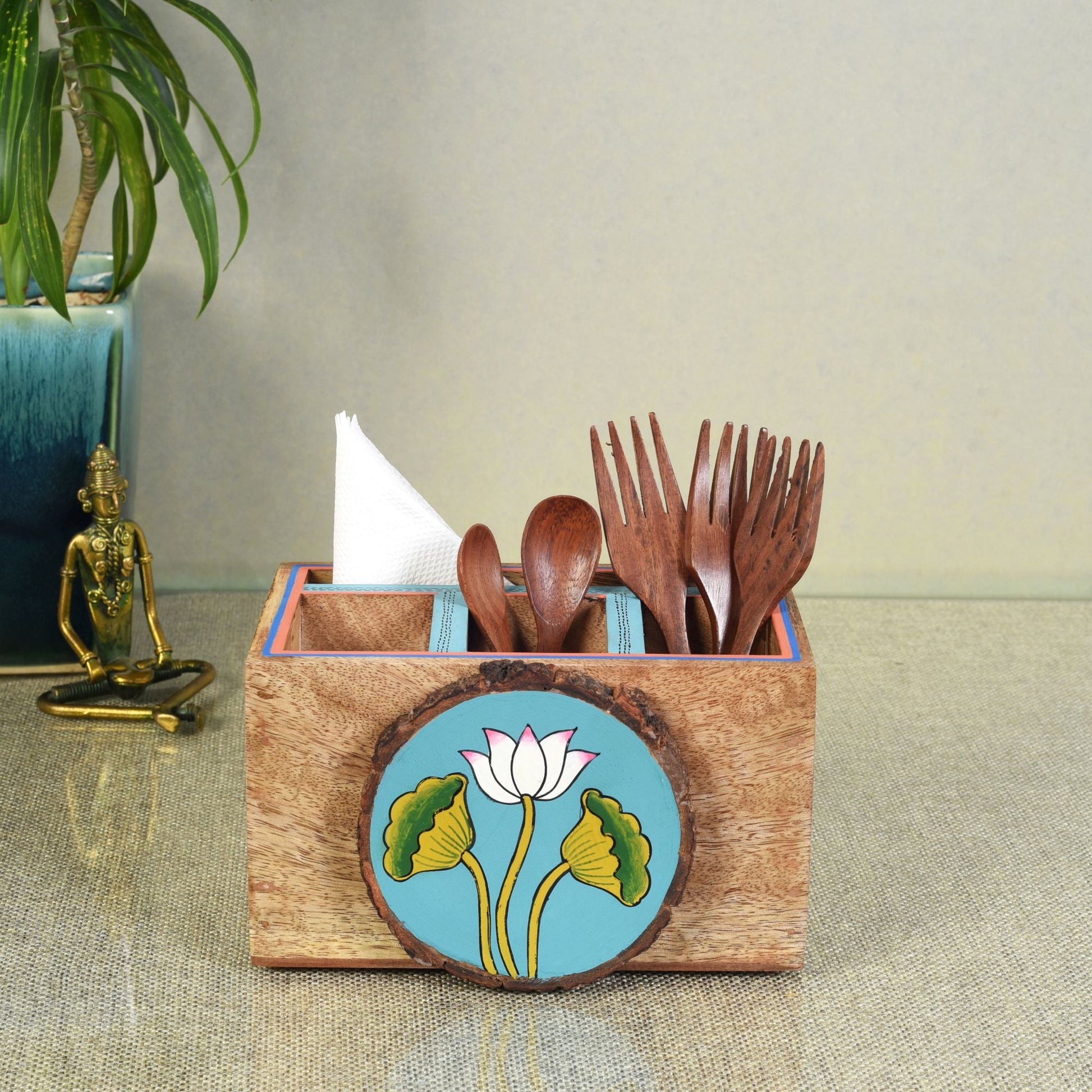 Beige - Pichhwai Iteeha Cutlery Storage Box