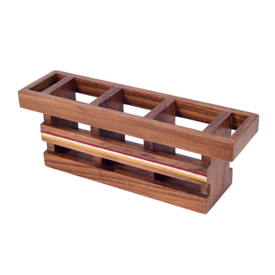 Brown - Handcrafted Flora Cutlery Storage Box (12.5x3.5x4.5)