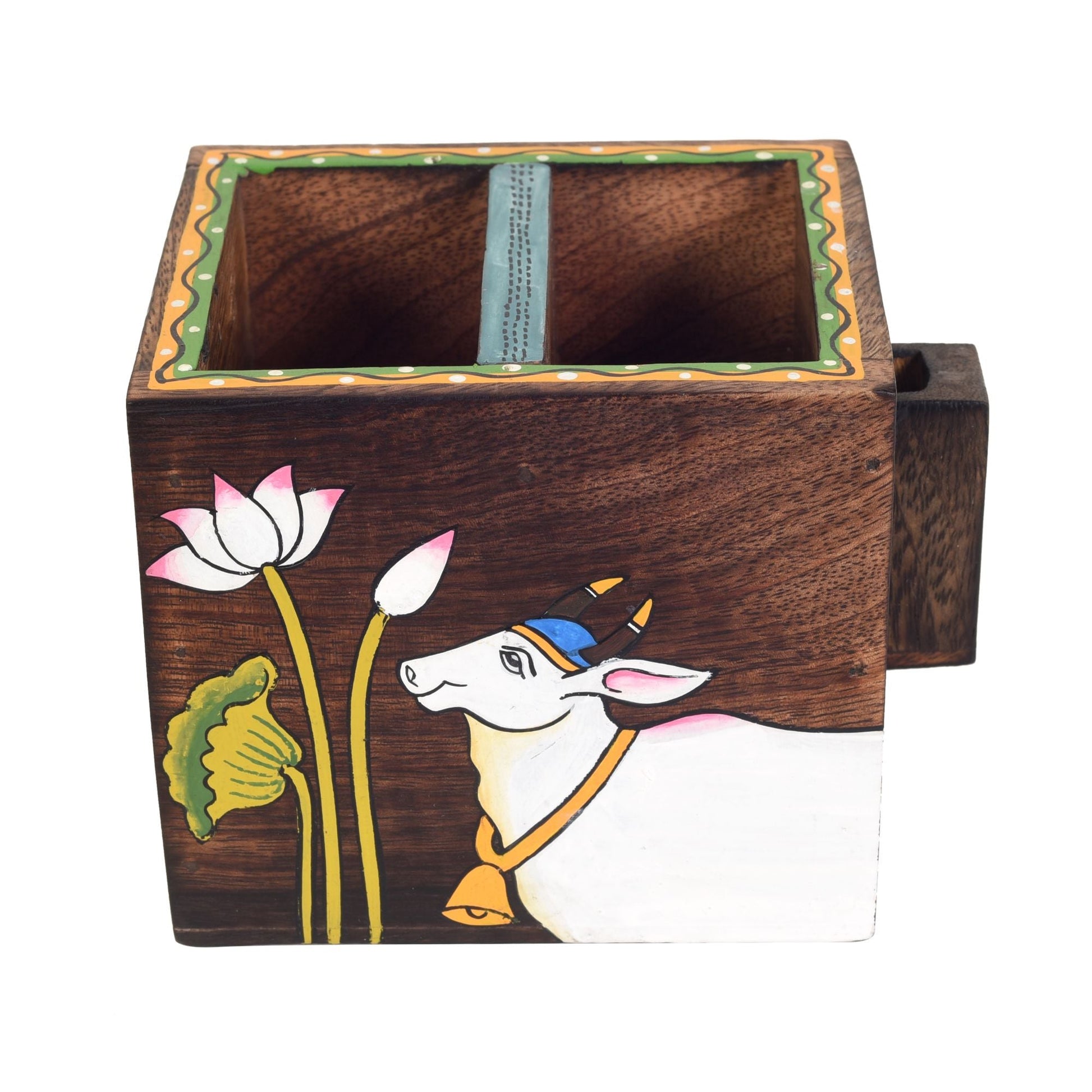 Brown - Pichhwai Leela Cutlery Holder