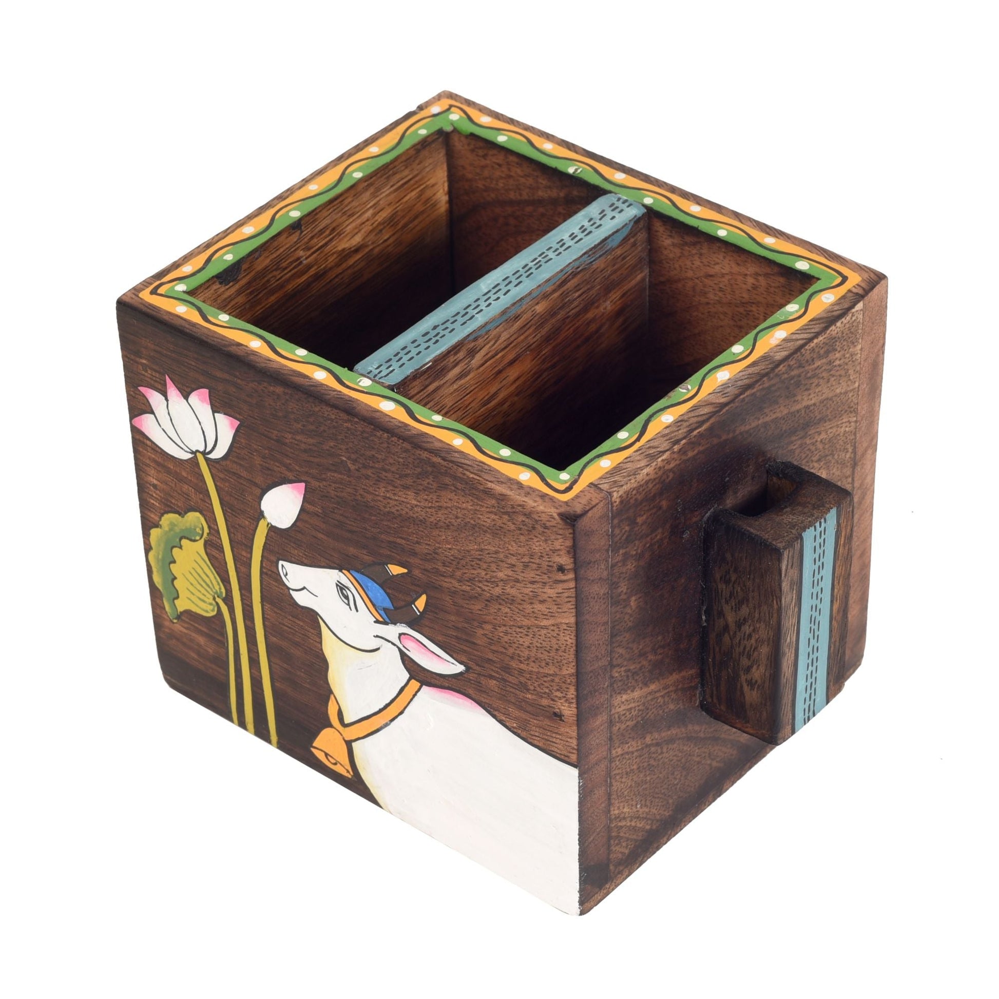 Brown - Pichhwai Leela Cutlery Holder