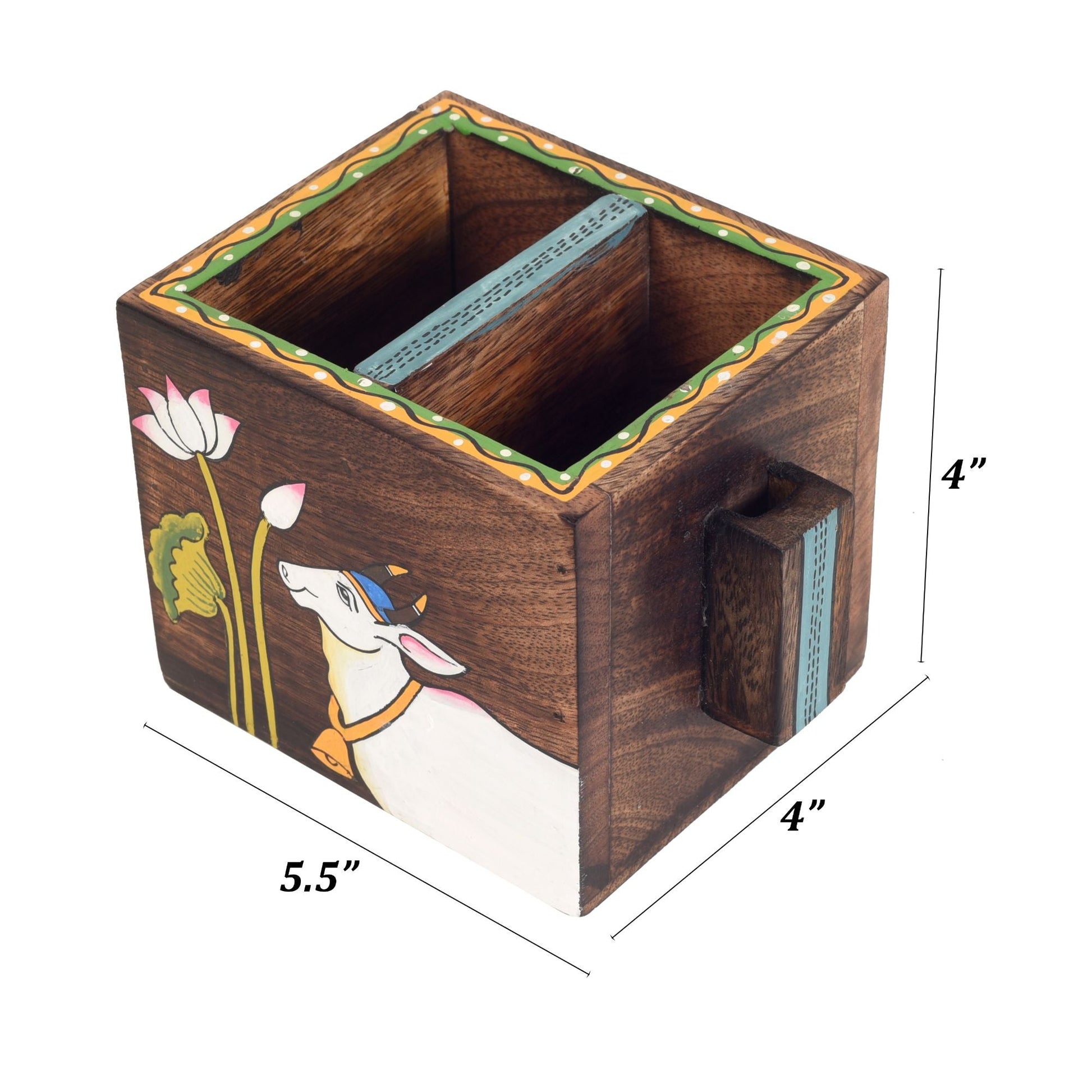 Brown - Pichhwai Leela Cutlery Holder