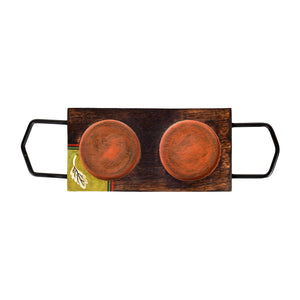 Brown - Hook-ed Snack Bowls So2 with rectangular Tray (small) (13.5x4.5x4.5)