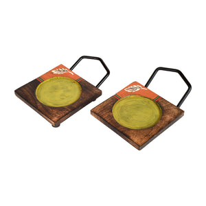 Brown - Hook-ed Snack Bowl with Square Tray Two Sets (6.5x4x4.5/6.5x4x4.5)