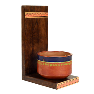 Asmi Earthen Planter with Wall Decor Shelf (5x7x11)