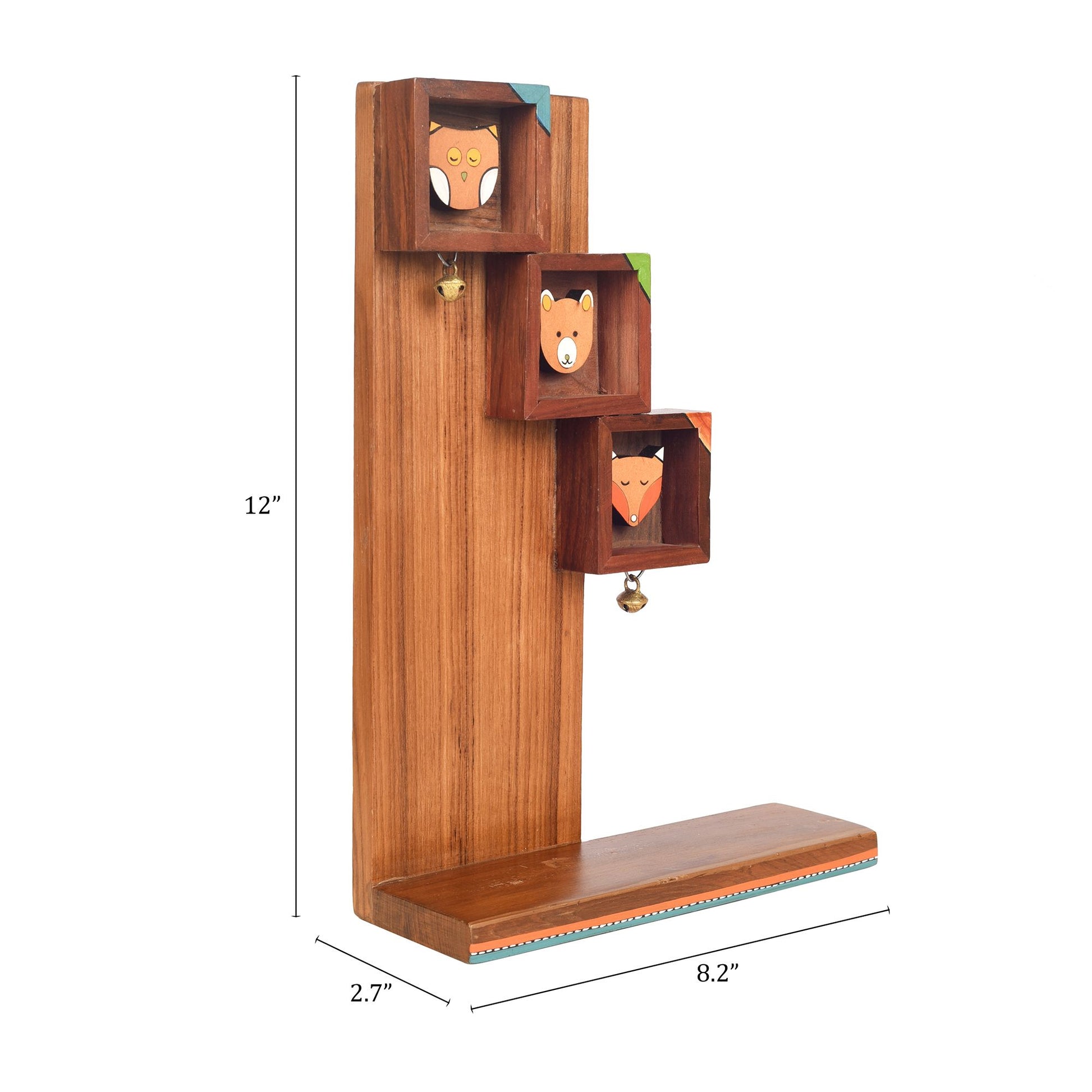 Animals Handcrafted Hanging Wall Dislay Shelf