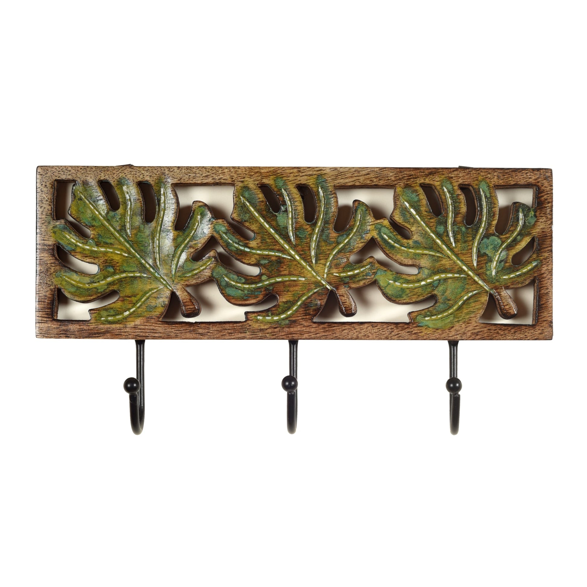 Autumn Leaf Towel Hanger With Three Hooks