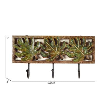 Autumn Leaf Towel Hanger With Three Hooks