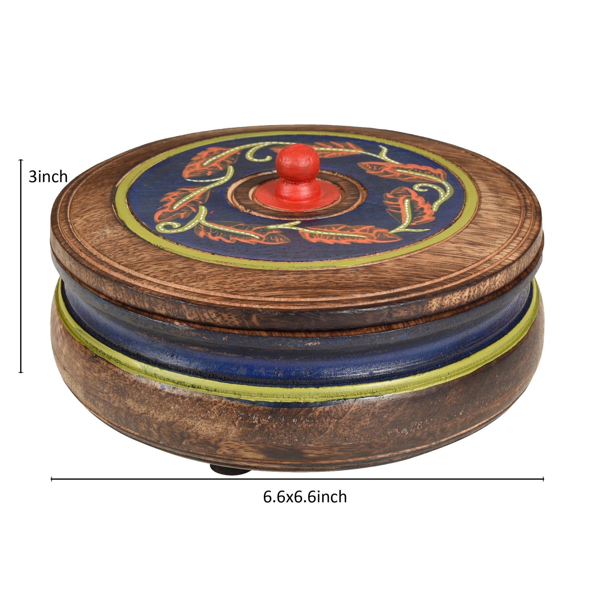 Autumn Leaf Dimsum Box in Mango Wood