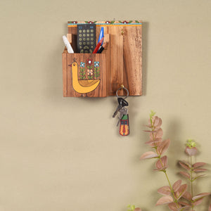 Birds Of Paradise Wooden Pen Stand (7x4.5x7