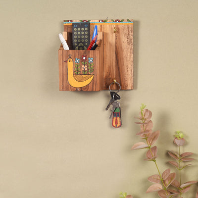 Birds Of Paradise Wooden Pen Stand (7x4.5x7