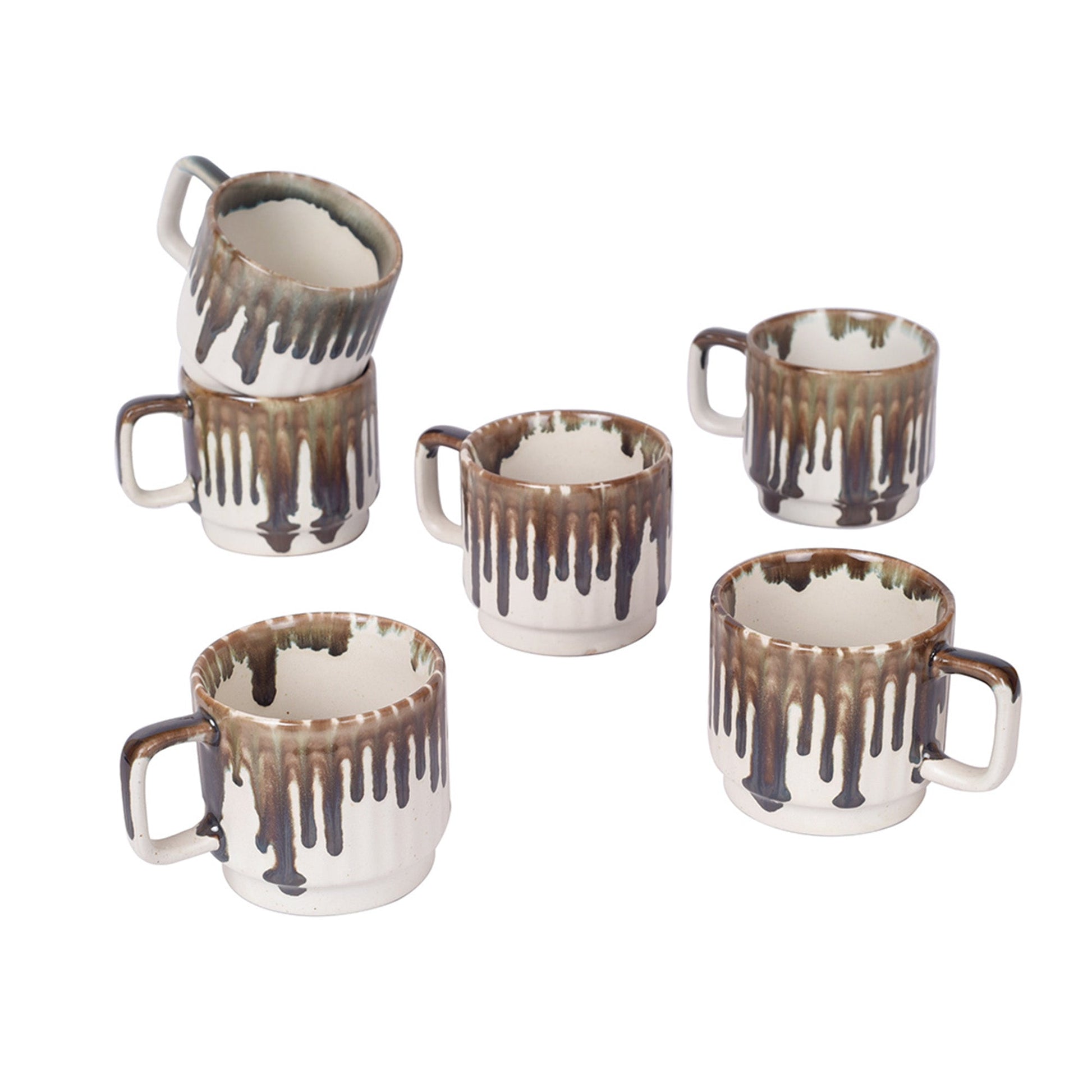 Brown - Morning Drip Tea Cups Set of 6