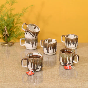 Brown - Morning Drip Tea Cups Set of 6