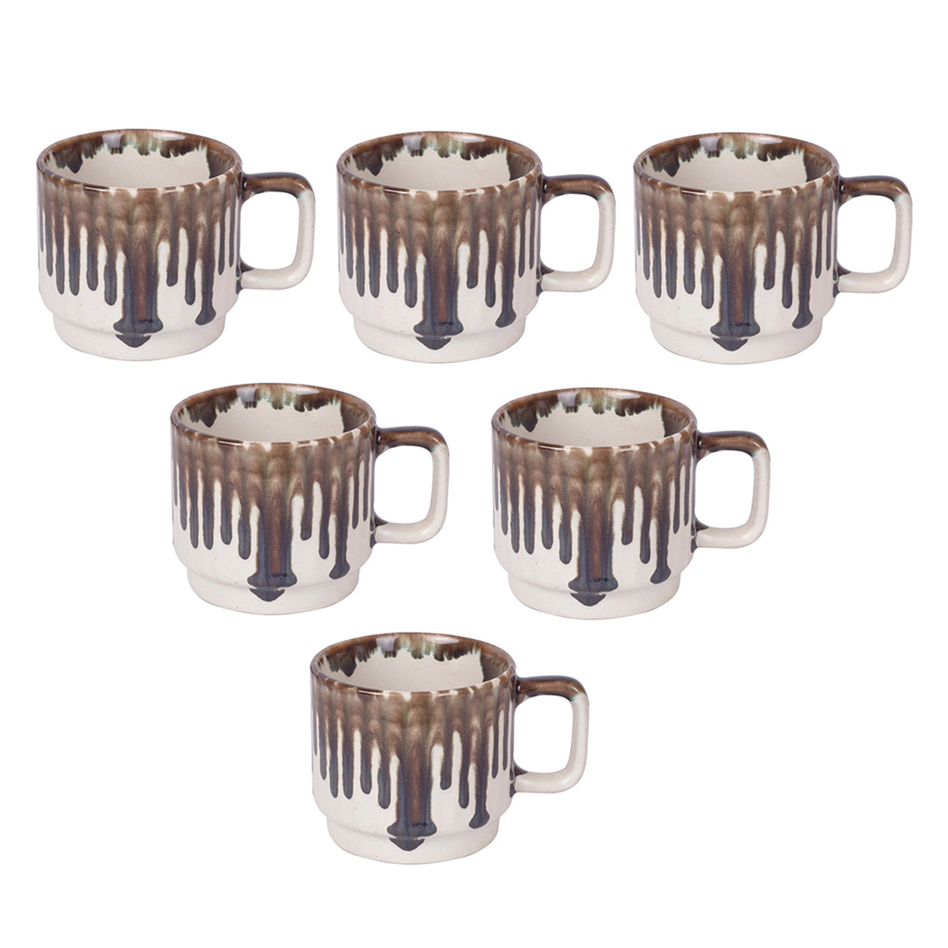Brown - Morning Drip Tea Cups Set of 6