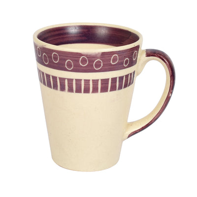 Beige - Mug Ceramic Magenta Polka (Set of 2) (4x3.2x4.1)