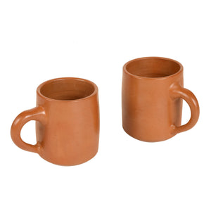 Brown - Knosh-1 Earthen Cups with Tribal Motifs (4.5x3x3.6)